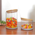 High quality spice metal container food high borosilicate kitchen glass storage jar